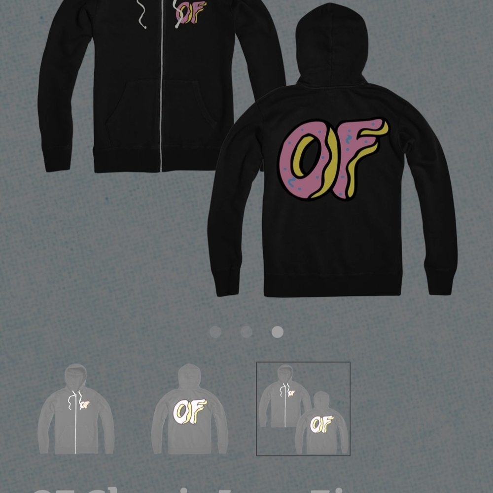 OF Classic Logo Zip Hoodie - Black Large